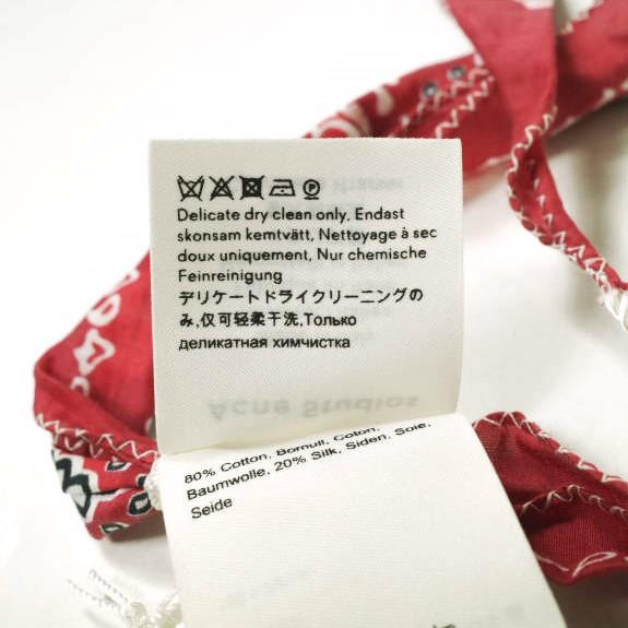 新品 Acne Studios アクネストゥディオズ 20SS VARANA ペイズリープリント コットンシルクポプリンスカーフ RED ストール g19802 |  | 09