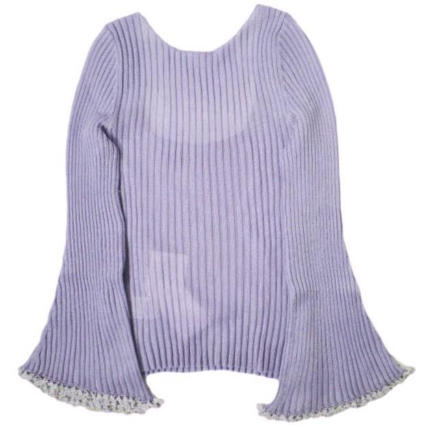 新品 Mame Kurogouchi マメクロゴウチ 22SS Beaded Flared Sleeve Knit  