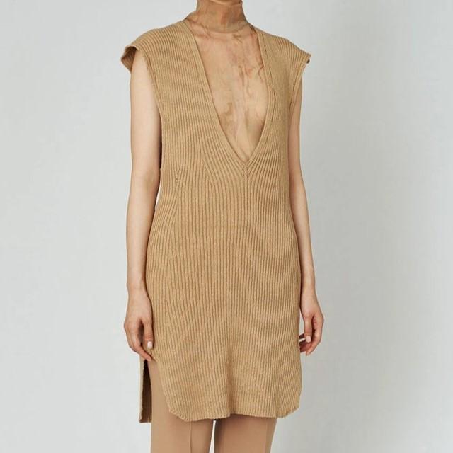 新品 Mame Kurogouchi マメクロゴウチ 22SS Washable Linen Knitted Vest ウォッシャブルリネンニットベスト MM22SS-KN021 1 BROWN g19815 |  | 02