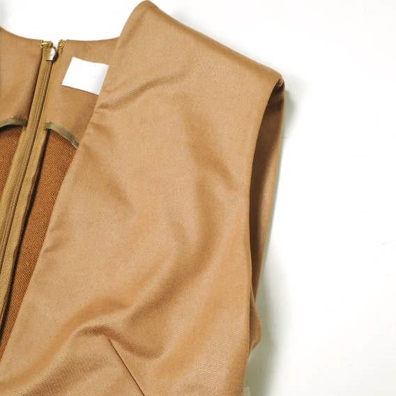 新品 Mame Kurogouchi マメクロゴウチ 23SS Plungded Long Sweatshirt Dress スリーブレスマキシドレス MM23PS-JS714 2 BROWN ワンピース |  | 05