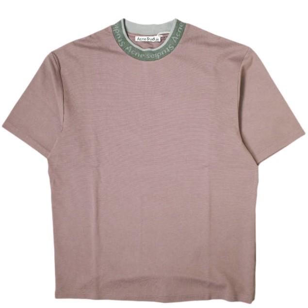 新品 Acne Studios アクネストゥディオズ EXTORR LOGO RIB T-SHIRTS オーバーサイズ ロゴリブTシャツ FN-MN-TSHI000349 XS MAUVE g19835 | 
