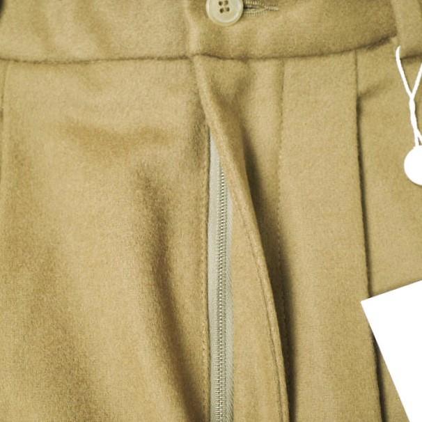 新品 HED MAYNER ヘドメイナー 22AW WOOL 6 PLEAT PANTS ウール6プリーツパンツ HM00P58 XS CAMEL 定価106,700円 スラックス トラウザーズ |  | 07