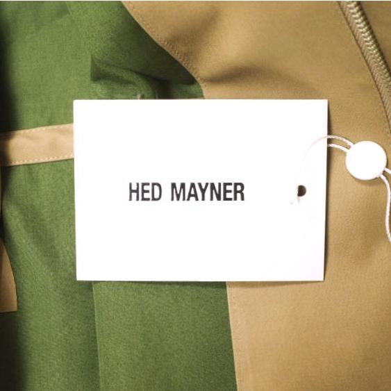 新品 HED MAYNER ヘドメイナー 22AW イタリア製 WATERPROOF RAGLAN PARKA オーバーサイズコート HM00O35 XS CAMEL＆GREEN 定価201,300円の画像