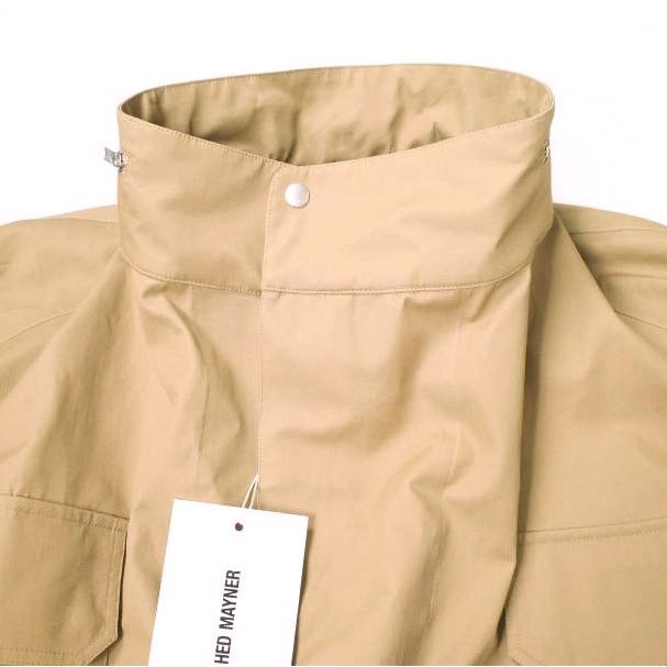 新品 HED MAYNER ヘドメイナー 22AW イタリア製 WATERPROOF RAGLAN PARKA オーバーサイズコート HM00O35 XS CAMEL＆GREEN 定価201,300円の画像
