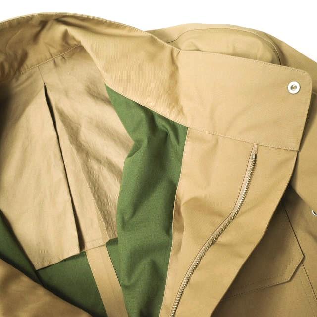 新品 HED MAYNER ヘドメイナー 22AW イタリア製 WATERPROOF RAGLAN PARKA オーバーサイズコート HM00O35 XS CAMEL＆GREEN 定価201,300円の画像