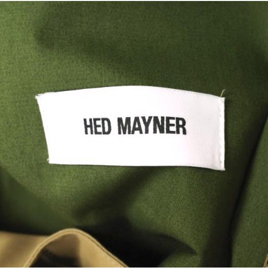 新品 HED MAYNER ヘドメイナー 22AW イタリア製 WATERPROOF RAGLAN PARKA オーバーサイズコート HM00O35 XS CAMEL＆GREEN 定価201,300円の画像
