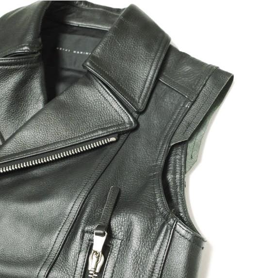 REIJI HARIMOTO レイジハリモト 日本製 カウハイド レザーダブルライダースベスト 151V01900-01 34 ブラック ジレ トップス g19890 |  | 04