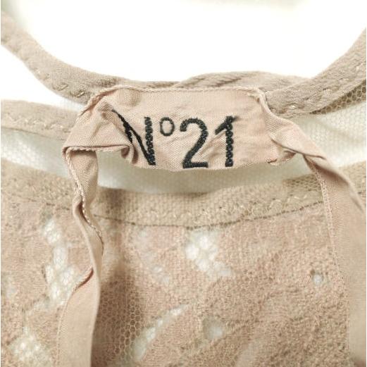 N°21 ヌメロヴェントゥーノ イタリア製 チュール＆レースレイヤード ロゴタンクトップ 15S-F021-4152 36 Beige ノースリーブ Tシャツ |  | 02