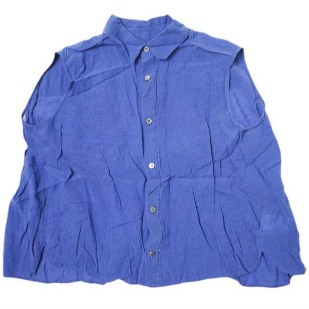 08sircus ゼロエイトサーカス 日本製 Cu/Co Sleeveless Blouse キュプラコットン ノースリーブブラウス 15SL-SH01 1 BLUE シャツ g19906 | 