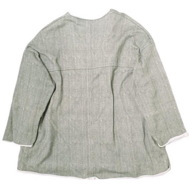 UNDERCOVER アンダーカバー 18SS 日本製 ヘリンボーンウラケ深Vネックプルオーバー UCU1804-1 1 グレー 七分袖 裏毛 スウェット g19913 |  | 01