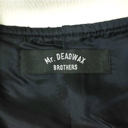 Mr.DEADWAX BROTHERS ミスターデッドワックスブラザーズ STADIUM JACKET 01 袖レザースタジャン Dk.Navy/Brown スタジアムジャケット |  | 02