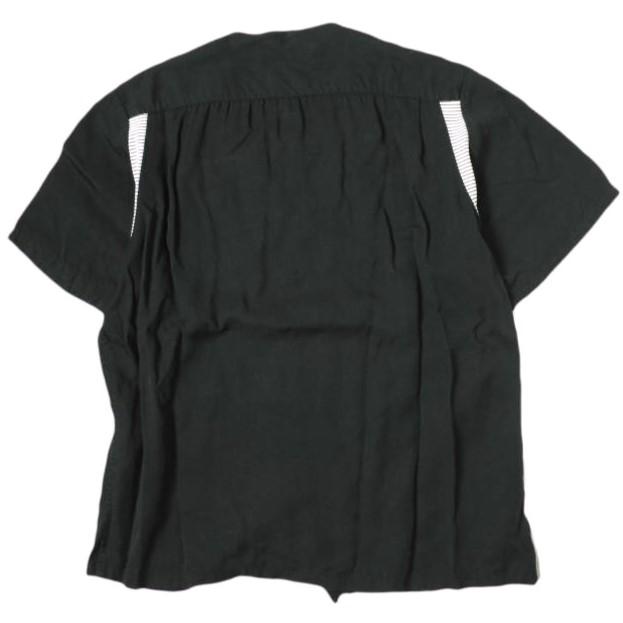 Azuma. アズマ Round Collar Bowling Shirt ノーカラーボーリングシャツ 0 ブラック 半袖 トップス g20033 |  | 01