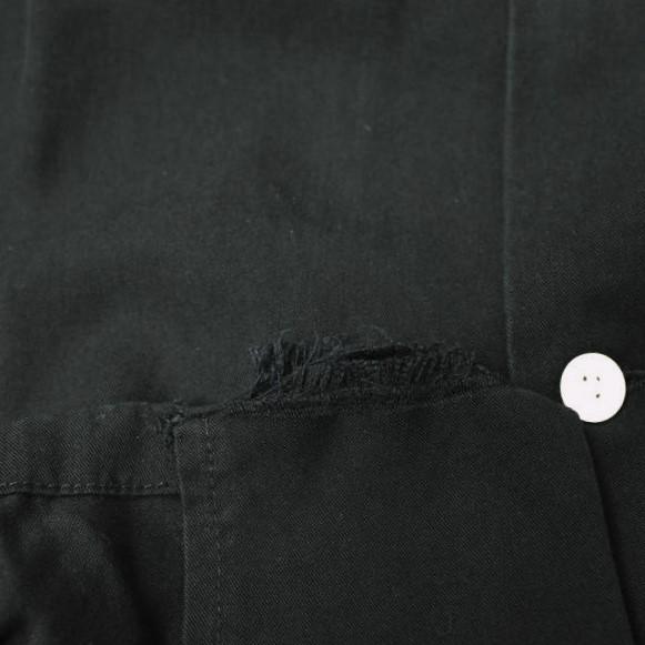 Azuma. アズマ Round Collar Bowling Shirt ノーカラーボーリングシャツ 0 ブラック 半袖 トップス g20033 |  | 07