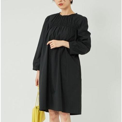 dahl'ia x green label relaxing UNITED ARROWS ダリア 別注 日本製 ギャザー ワンピース DOP-270GLR Free BLACK トップス g20060 |  | 02