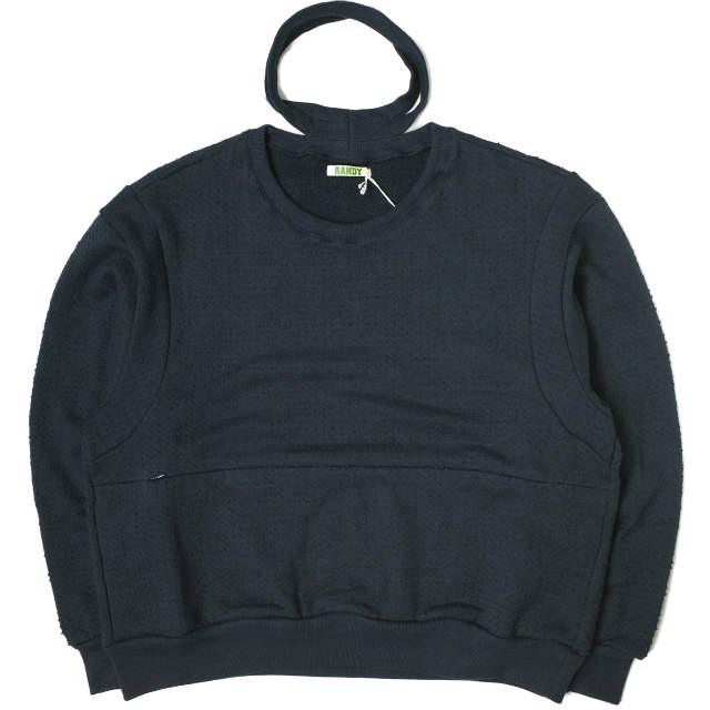 新品 RANDY ランディ 24AW 日本製 LAY ニードルパンチ ネックレススウェットシャツ AW24-RCS01 3 NAVY トレーナー トップス g20082 | 