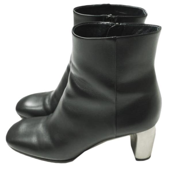 CELINE セリーヌ イタリア製 メタルヒールサイドジップブーツ 741 308 35(22cm) ブラック レザー シューズ g20115 |  | 01