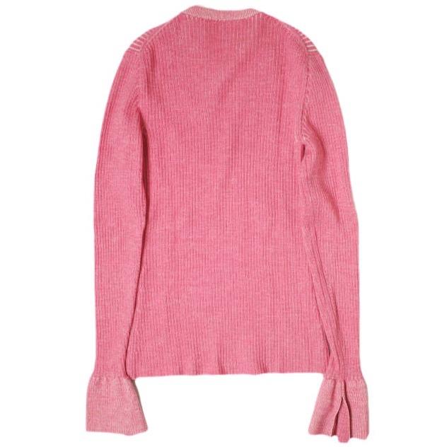 3.1 Phillip Lim スリーワン フィリップリム 22SS リブ編みウール フレアスリーブクルーネックニット F221-7694BCL XS PINK 定価88,000円 |  | 01