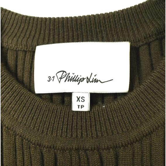 3.1 Phillip Lim スリーワン フィリップリム 21SS リボン付き リブ編みウールクルーネックニット F211-7421MMR XS BROWN セーター g20172 |  | 03