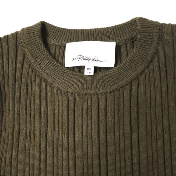 3.1 Phillip Lim スリーワン フィリップリム 21SS リボン付き リブ編みウールクルーネックニット F211-7421MMR XS BROWN セーター g20172 |  | 04
