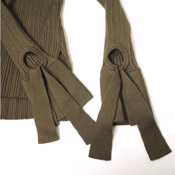 3.1 Phillip Lim スリーワン フィリップリム 21SS リボン付き リブ編みウールクルーネックニット F211-7421MMR XS BROWN セーター g20172 |  | 06