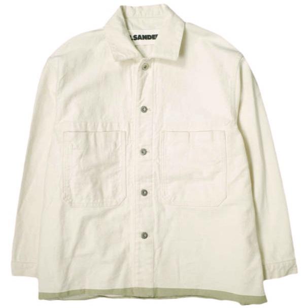 JIL SANDER+ ジルサンダー 20SS 日本製 BOXY DENIM JACKET ボクシーデニムジャケット JPUQ664220 S ECRU Gジャン JIL SANDER g20223 JIL SANDER+ ジルサンダー 20SS 日本製 BOXY DENIM JACKET ボクシー