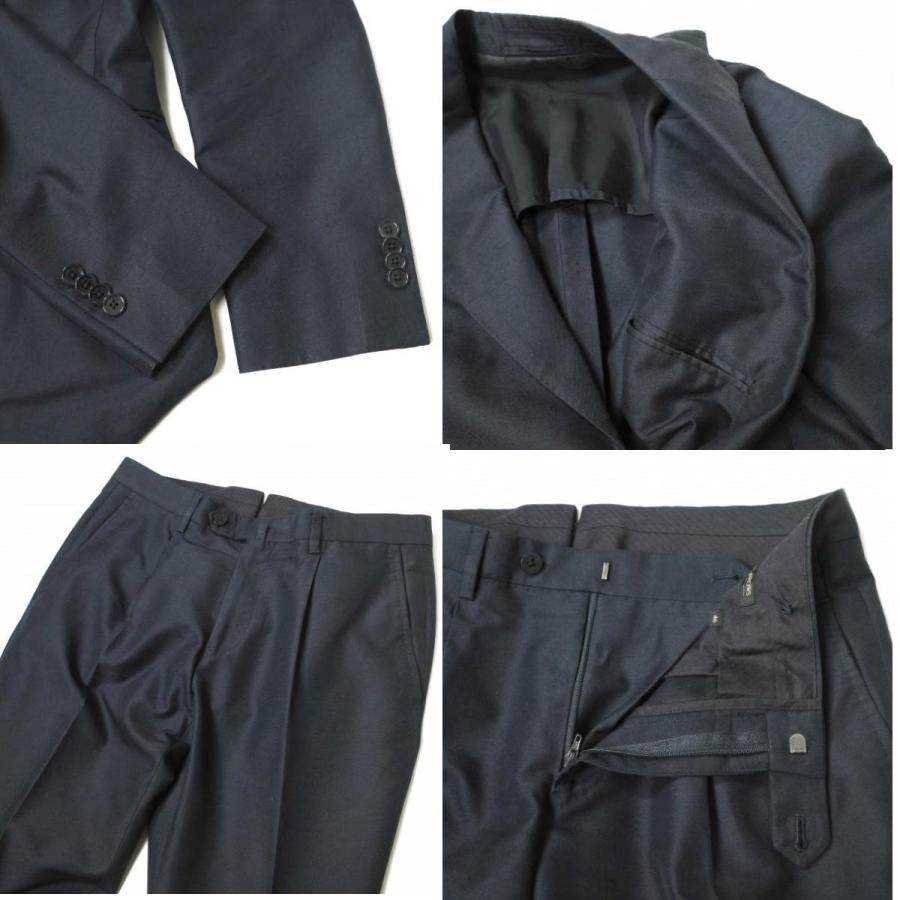 UNITED ARROWS ユナイテッドアローズ UADT YONEZAWA W/SILK ピークドシングル2Bジャケット＆スラックス 46 NAVY スーツ セットアップ |  | 08