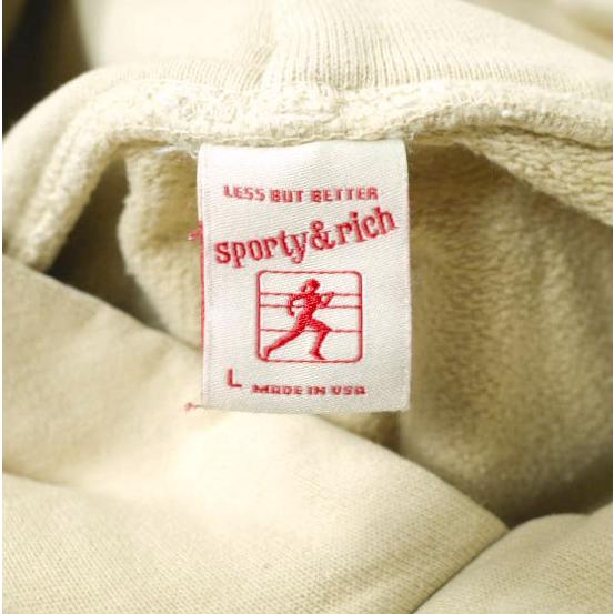 SPORTY＆RICH スポーティーアンドリッチ アメリカ製 ロゴ刺繍 スウェットプルオーバーパーカー 1212-343-7043 L ベージュ 裏毛 g20322 |  | 02