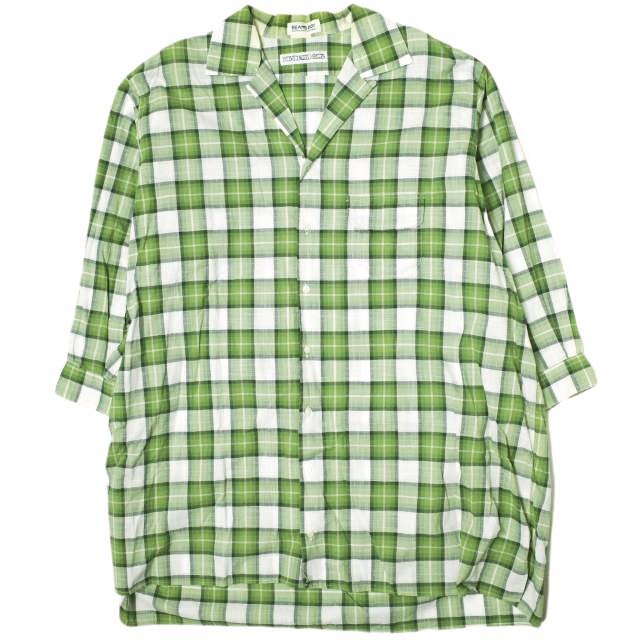 INDIVIDUALIZED SHIRTS x BEAMS BOY インディビジュアライズドシャツ 別注 チェックワイドワンピース グリーン シャツ 長袖 開襟 g20366 | 