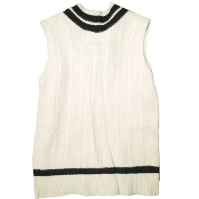 ADAWAS アダワス 日本製 チルデンニットベスト ADWA-901-51A 38 オフホワイト/ブラック セーター Vネック ケーブル トップス g20419 |  | 01