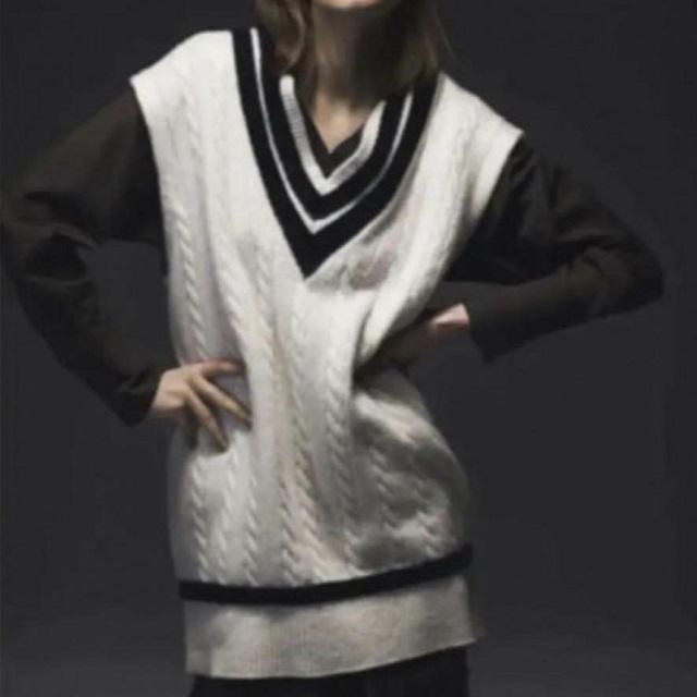 ADAWAS アダワス 日本製 チルデンニットベスト ADWA-901-51A 38 オフホワイト/ブラック セーター Vネック ケーブル トップス g20419 |  | 02