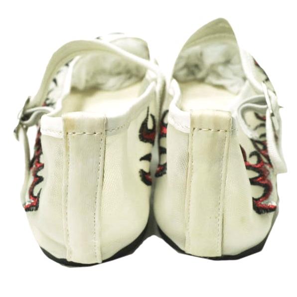 HEY! Mrs ROSE ヘイミセスローズ ファイヤー刺繍 カンフーシューズ S(22.5-23cm) ホワイト チュール シューズ g20429 |  | 03