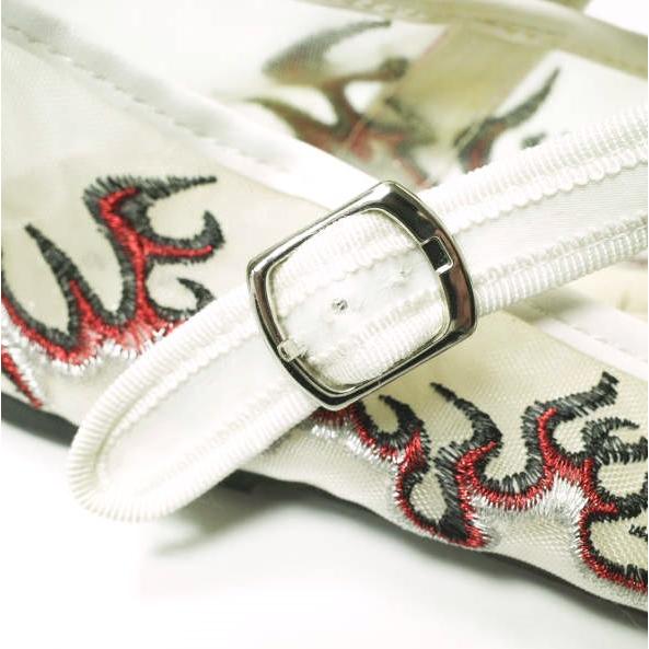 HEY! Mrs ROSE ヘイミセスローズ ファイヤー刺繍 カンフーシューズ S(22.5-23cm) ホワイト チュール シューズ g20429 |  | 05