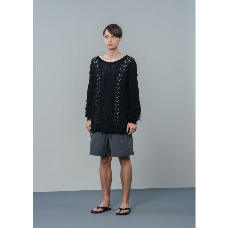 新品 bukht ブフト FISHERMAN'S SWEATER - HAND KNITTING フィッシャーマンセーター B-M71301 1(S) ブラック ニット プルオーバー ☆g2043 |  | 02