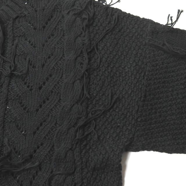 新品 bukht ブフト FISHERMAN'S SWEATER - HAND KNITTING フィッシャーマンセーター B-M71301 1(S) ブラック ニット プルオーバー ☆g2043 |  | 06