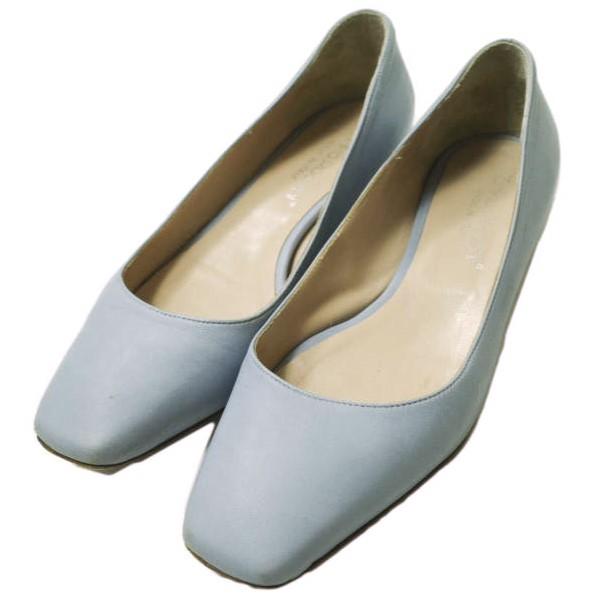 ERIKA ROCCHI エリカロッチ イタリア製 Square Flat スクエアトゥ レザーフラットパンプス 35(22.5cm) Blue シューズ g20486 | 