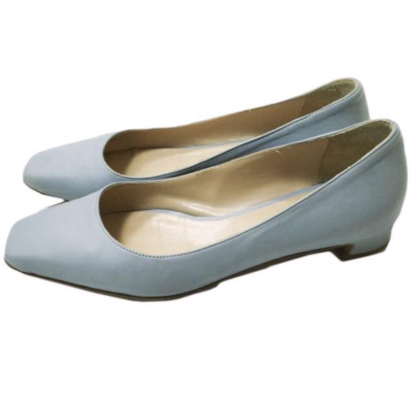 ERIKA ROCCHI エリカロッチ イタリア製 Square Flat スクエアトゥ レザーフラットパンプス 35(22.5cm) Blue シューズ g20486 |  | 01