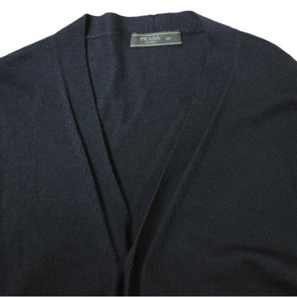 PRADA プラダ ハイゲージウールVネックカーディガン AMA2 2011 601 50 NAVY ニット トップス g20503 |  | 03