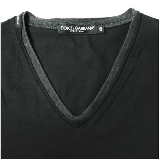 DOLCE＆GABBANA ドルチェアンドガッバーナ Jersey Contrast Trim Detail T-Shirt レイヤードVネックTシャツ G8N27T G7AB7 46 BLACK g20508 |  | 03