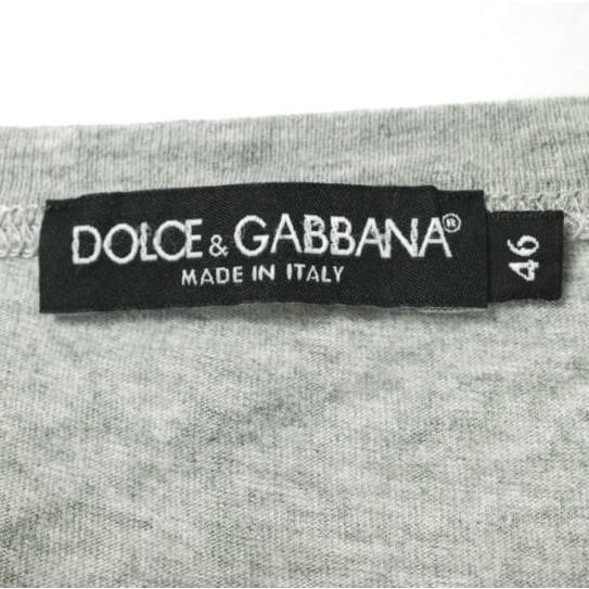 DOLCE＆GABBANA ドルチェアンドガッバーナ Jersey Contrast Trim Detail T-Shirt レイヤードVネックTシャツ G8N27T / G7AB7 46 GRAY g20509 |  | 02