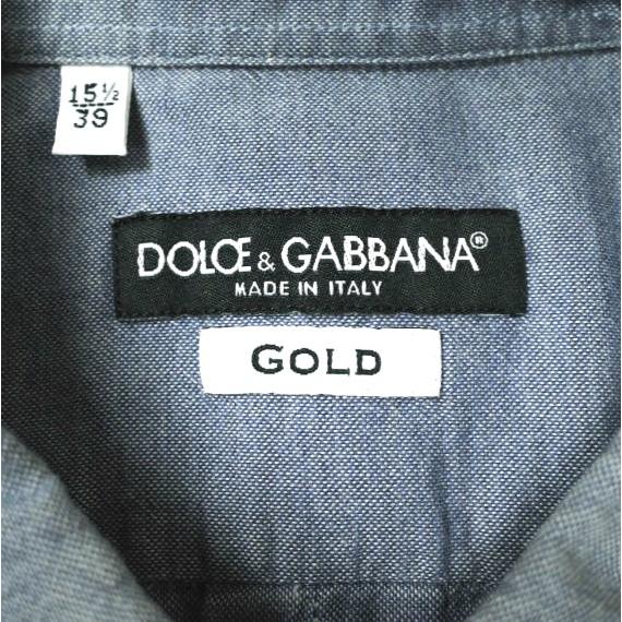 DOLCE＆GABBANA ドルチェアンドガッバーナ イタリア製 GOLD シャンブレードレスシャツ G5985T / FU5GW 151/2(39) BLUE 長袖 g20511 |  | 02
