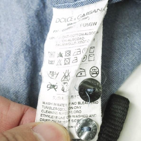 DOLCE＆GABBANA ドルチェアンドガッバーナ イタリア製 GOLD シャンブレードレスシャツ G5985T / FU5GW 151/2(39) BLUE 長袖 g20511 |  | 06