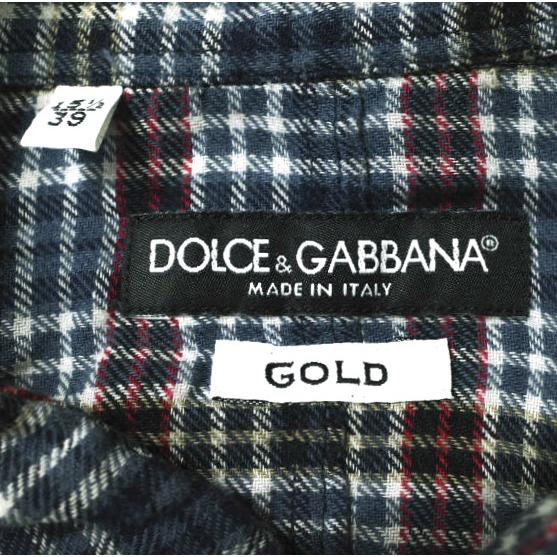 DOLCE＆GABBANA ドルチェアンドガッバーナ イタリア製 GOLD チェックウエスタンシャツ G5AW2T / FQEAF 151/2(39) BLUE 長袖 g20512 |  | 02
