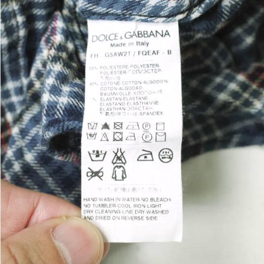 DOLCE＆GABBANA ドルチェアンドガッバーナ イタリア製 GOLD チェックウエスタンシャツ G5AW2T / FQEAF 151/2(39) BLUE 長袖 g20512 |  | 06