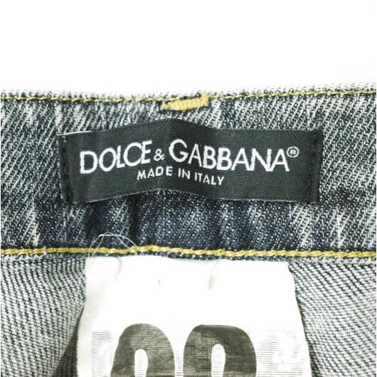 DOLCE＆GABBANA ドルチェアンドガッバーナ 22 ロゴプレート付き ダメージ加工テーパードデニムパンツ G32DAP G8K71 44 GRAY ジーンズ |  | 02