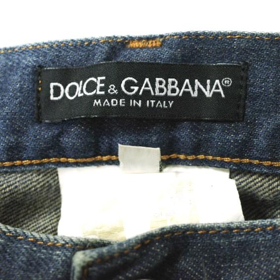 DOLCE＆GABBANA ドルチェアンドガッバーナ 14GOLD  ロゴプレート付き リペア加工デニムパンツ G39CLP G8M44 46 Indigo ローライズ ジーンズ |  | 02