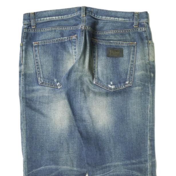 DOLCE＆GABBANA ドルチェアンドガッバーナ 14GOLD  ロゴプレート付き リペア加工デニムパンツ G39CLP G8M44 46 Indigo ローライズ ジーンズ |  | 05
