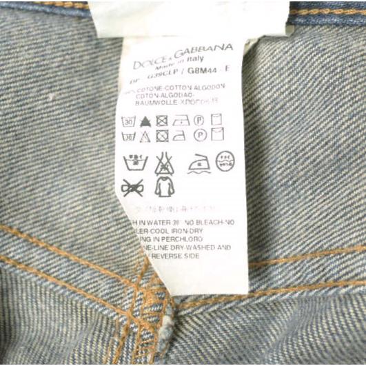 DOLCE＆GABBANA ドルチェアンドガッバーナ 14GOLD  ロゴプレート付き リペア加工デニムパンツ G39CLP G8M44 46 Indigo ローライズ ジーンズ |  | 08