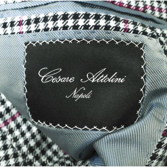 Cesare Attolini チェザレアットリーニ グレンチェック シングルジャケット GUX35/2 S9CA09 48 DROP7R グレー コットン 3B テーラード |  | 06
