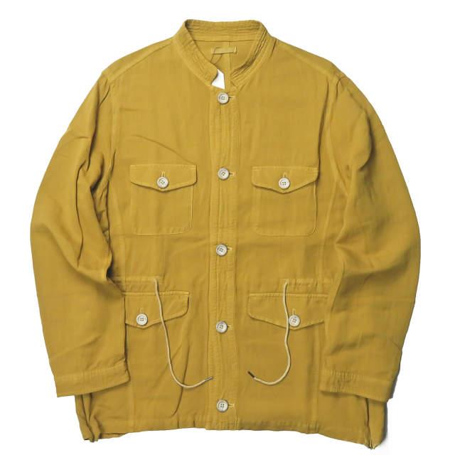 新品 bukht ブフト 日本製 SAFARI JACKET サファリジャケット B-M91405 3(L) MUSTARD ノーカラー ミリタリー ワーク アウター ☆☆g2066 | 