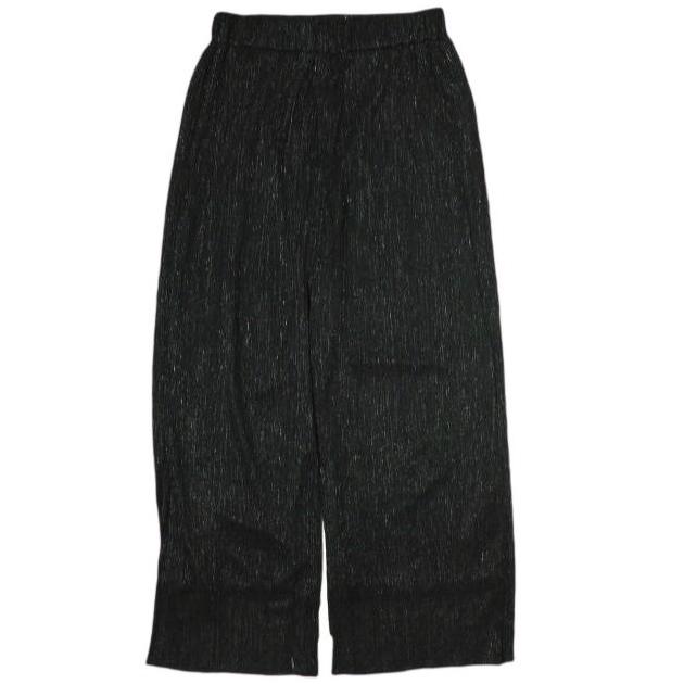 Ray BEAMS レイビームス 22SS ラメプリーツパンツ 61-23-0013-370 1 BLACK イージー ボトムス g20667 | 